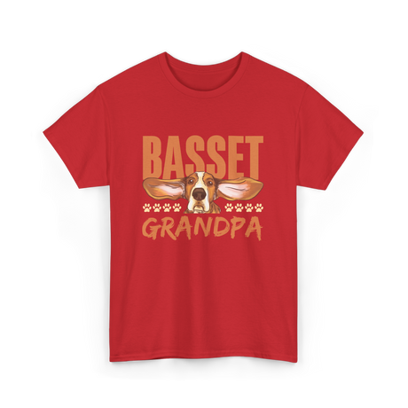 Basset Grandpa Basset Hound T-Shirt - Red