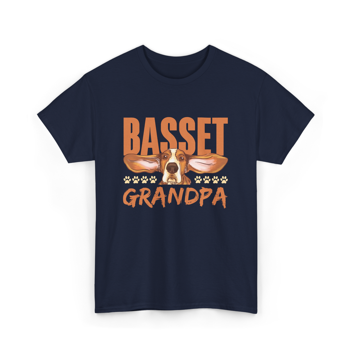 Basset Grandpa Basset Hound T-Shirt - Navy