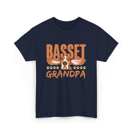 Basset Grandpa Basset Hound T-Shirt - Navy