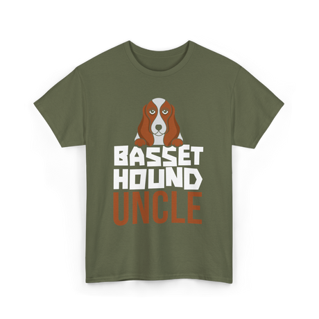 Basset Hound Uncle Dog Owner T-Shirt - Military Green