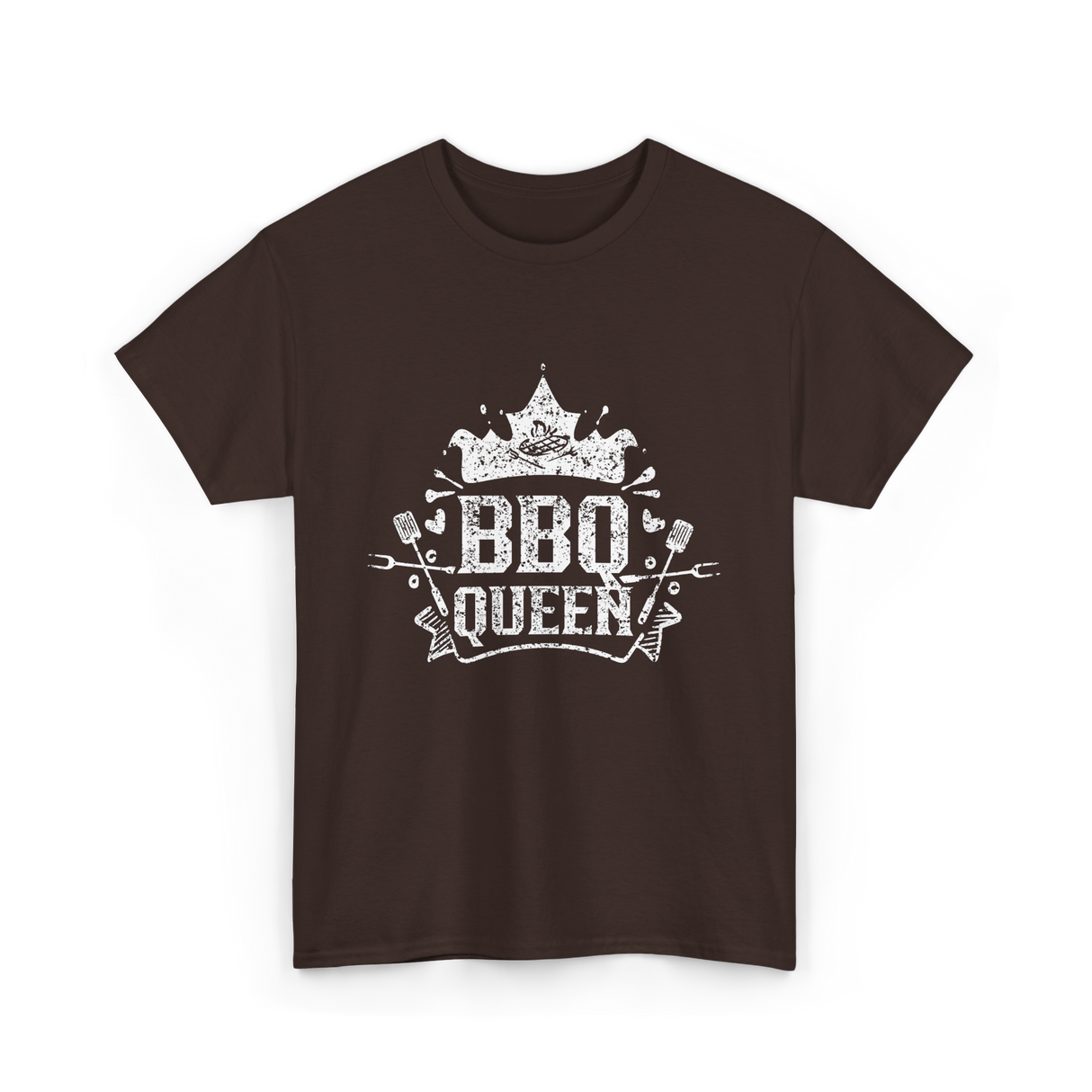 BBQ Queen Barbecue Grilling T-Shirt - Dark Chocolate