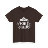 BBQ Queen Barbecue Grilling T-Shirt - Dark Chocolate