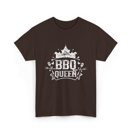 BBQ Queen Barbecue Grilling T-Shirt - Dark Chocolate