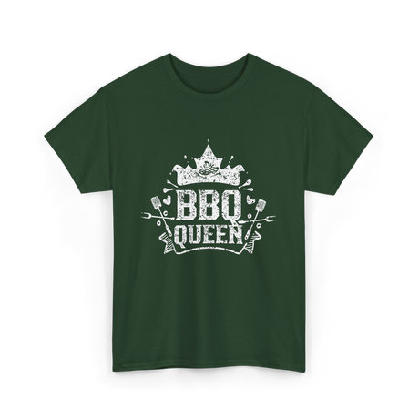 BBQ Queen Barbecue Grilling T-Shirt - Forest Green