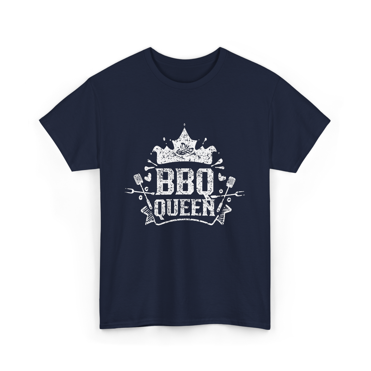 BBQ Queen Barbecue Grilling T-Shirt - Navy