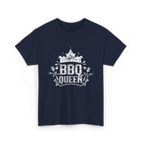 BBQ Queen Barbecue Grilling T-Shirt - Navy