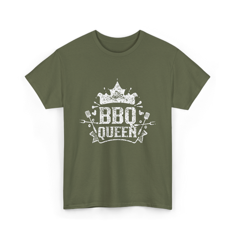 BBQ Queen Barbecue Grilling T-Shirt - Military Green