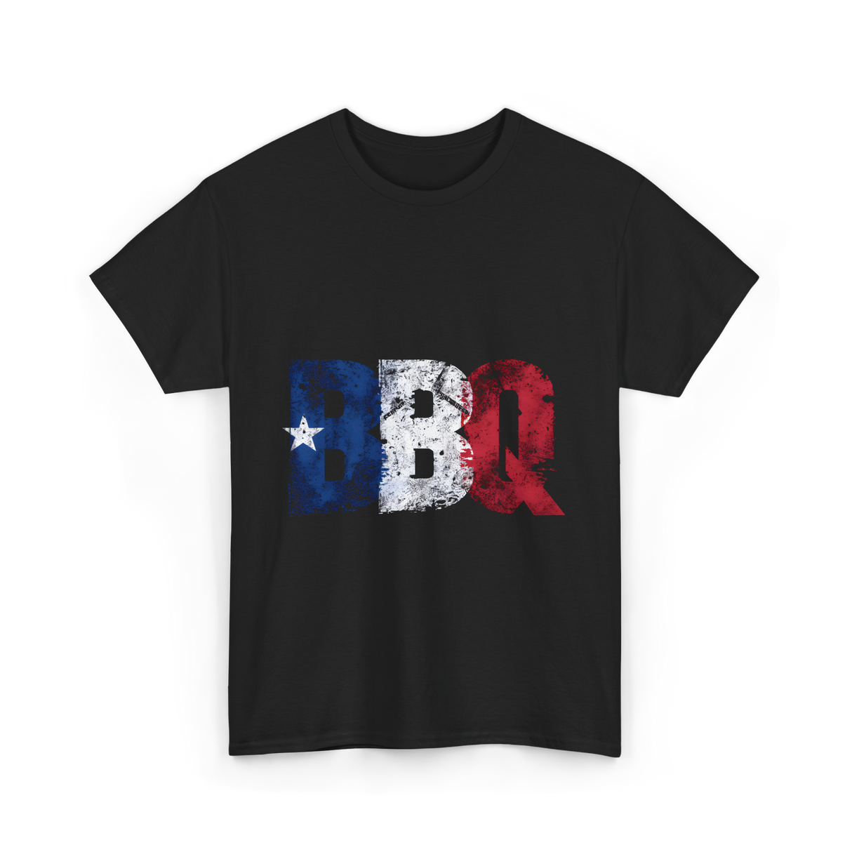 BBQ Texas Flag Barbecue T-Shirt - Black