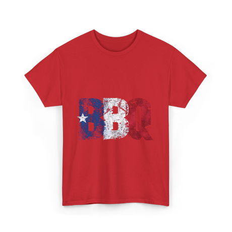 BBQ Texas Flag Barbecue T-Shirt - Red