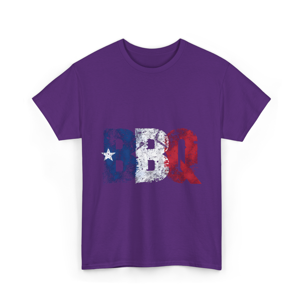 BBQ Texas Flag Barbecue T-Shirt - Purple