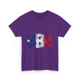 BBQ Texas Flag Barbecue T-Shirt - Purple