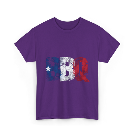 BBQ Texas Flag Barbecue T-Shirt - Purple