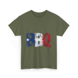 BBQ Texas Flag Barbecue T-Shirt - Military Green