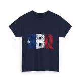 BBQ Texas Flag Barbecue T-Shirt - Navy