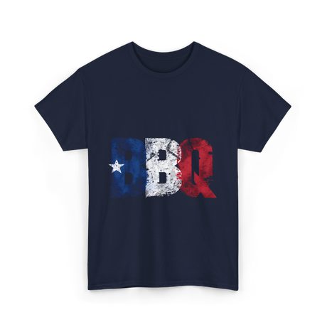 BBQ Texas Flag Barbecue T-Shirt - Navy