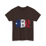 BBQ Texas Flag Barbecue T-Shirt - Dark Chocolate