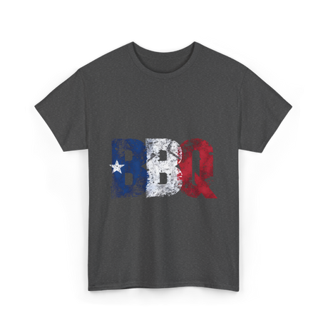 BBQ Texas Flag Barbecue T-Shirt - Dark Heather