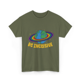 Be Inclusive Rainbow Pride Inclusion T-Shirt - Military Green