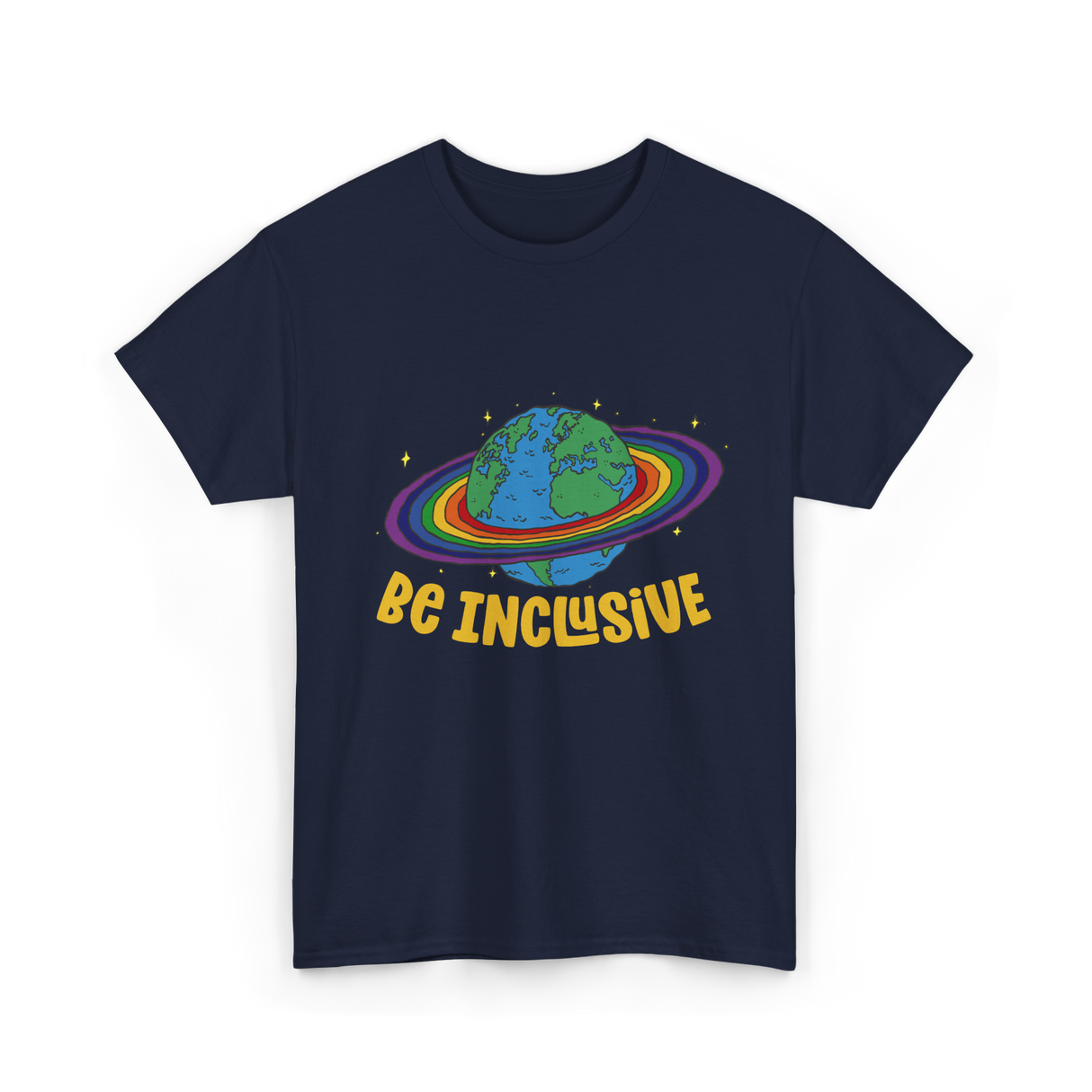 Be Inclusive Rainbow Pride Inclusion T-Shirt - Navy