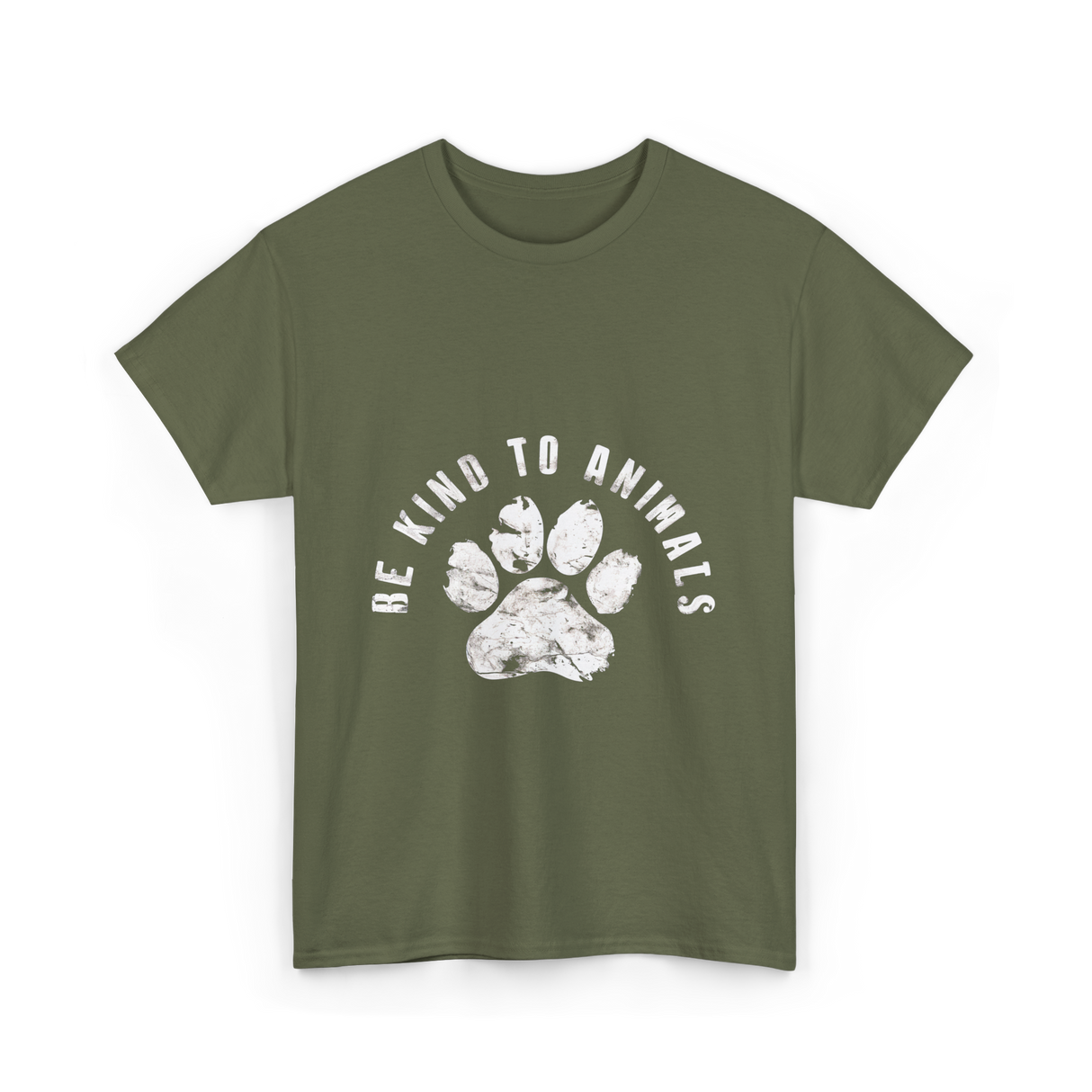 Be Kind to Animals Animal Rights T-Shirt - Military Green