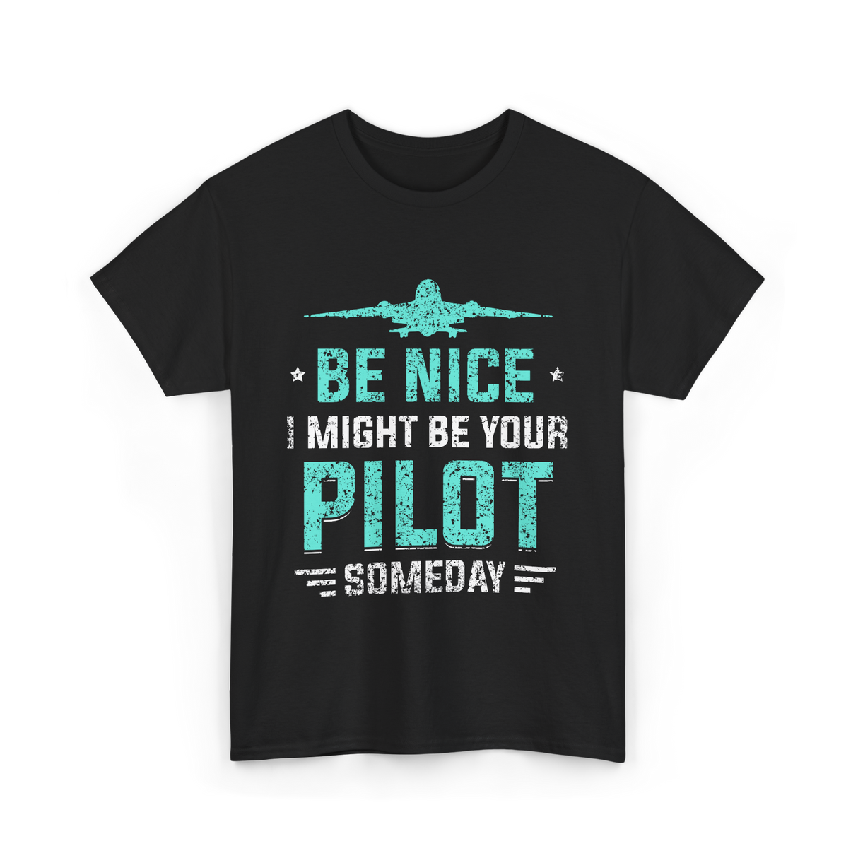 Be Nice Pilot Aviator T-Shirt - Black