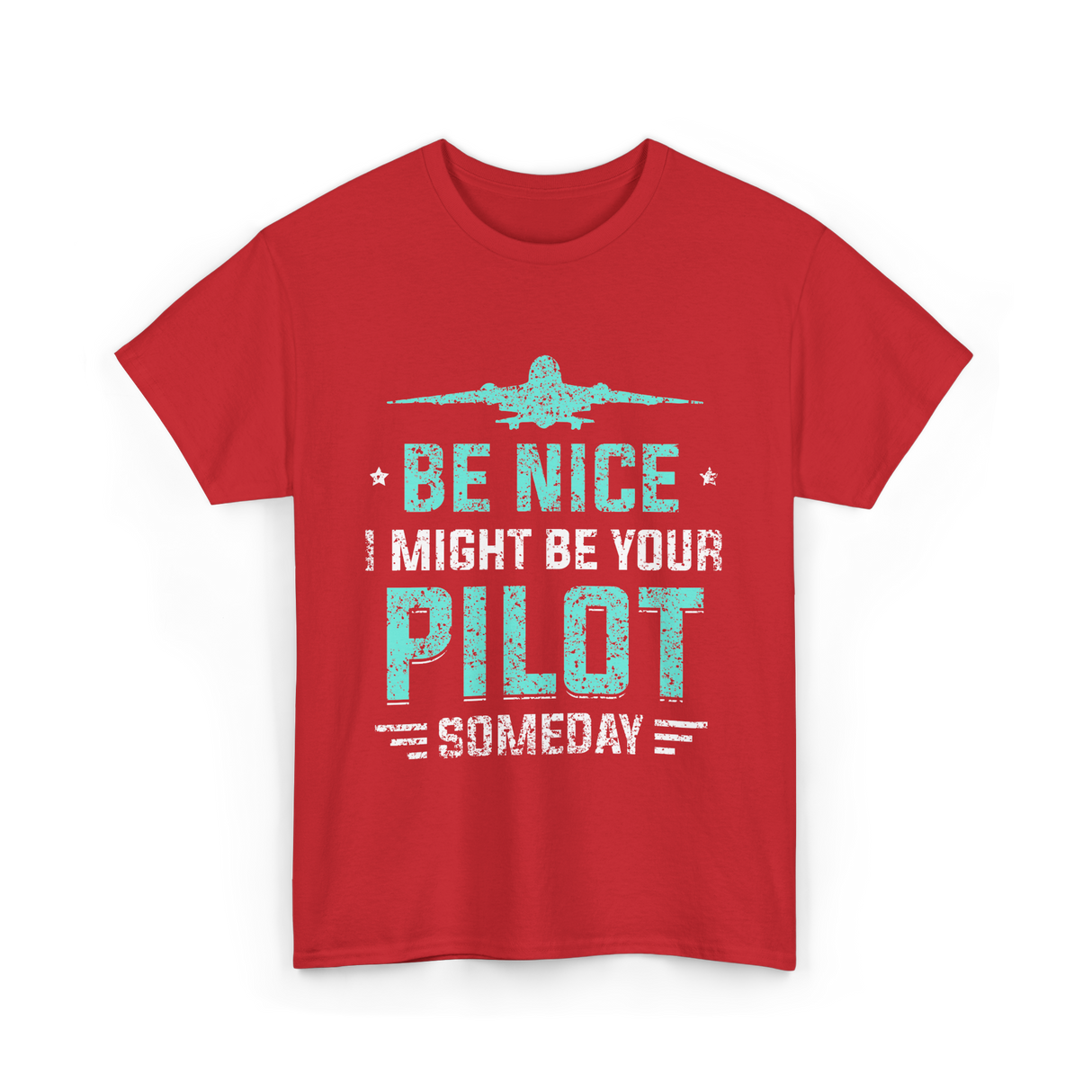 Be Nice Pilot Aviator T-Shirt - Red