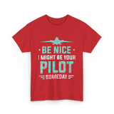 Be Nice Pilot Aviator T-Shirt - Red