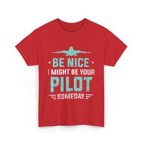 Be Nice Pilot Aviator T-Shirt - Red