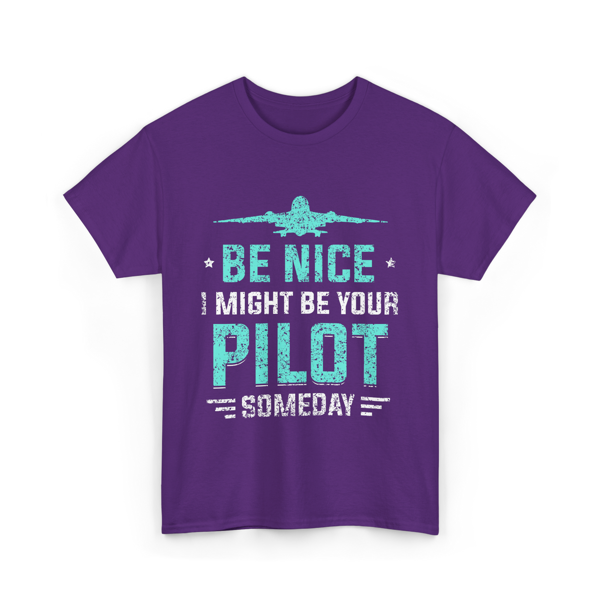 Be Nice Pilot Aviator T-Shirt - Purple