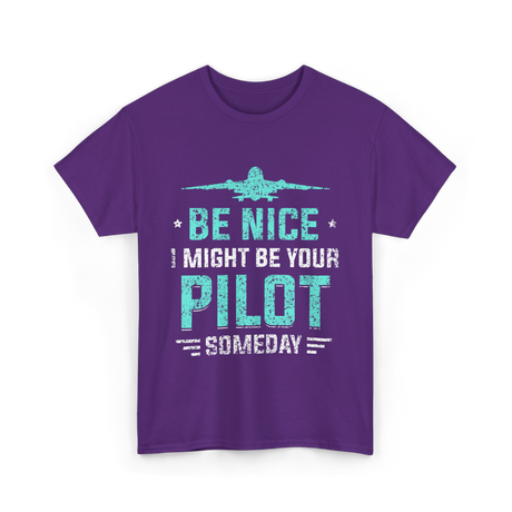 Be Nice Pilot Aviator T-Shirt - Purple