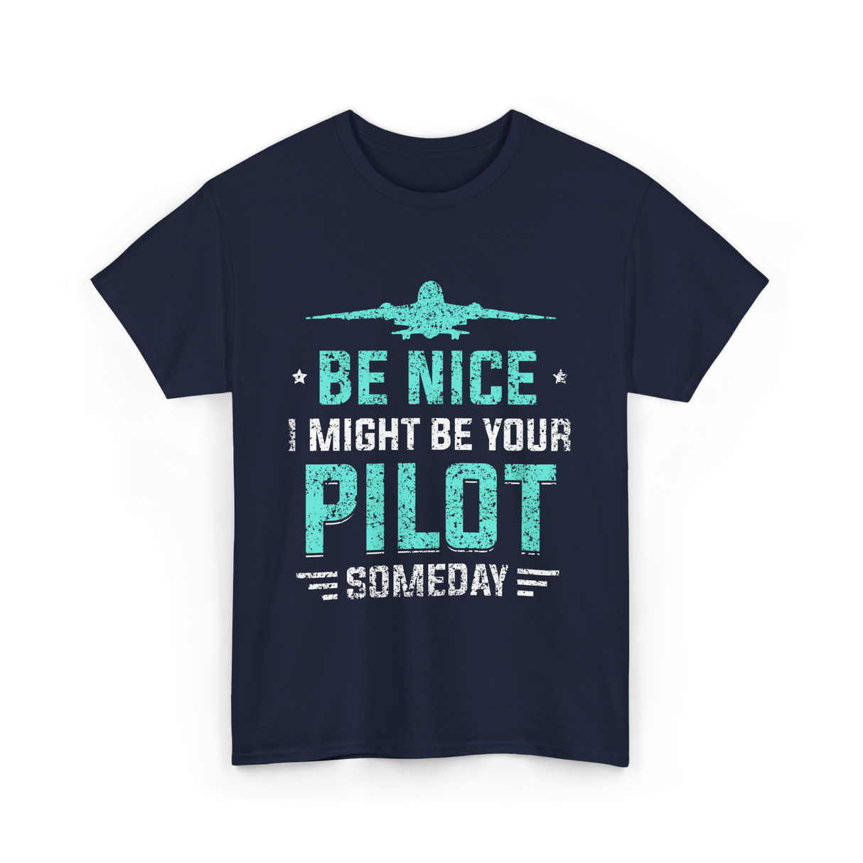 Be Nice Pilot Aviator T-Shirt - Navy