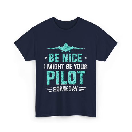 Be Nice Pilot Aviator T-Shirt - Navy