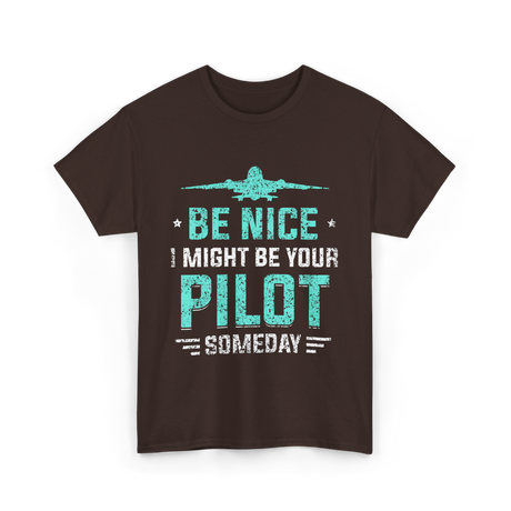 Be Nice Pilot Aviator T-Shirt - Dark Chocolate