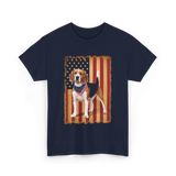 Beagle American Flag Patriotic T-Shirt - Navy