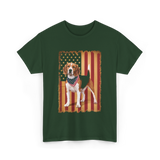 Beagle American Flag Patriotic T-Shirt - Forest Green