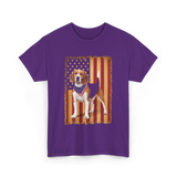 Beagle American Flag Patriotic T-Shirt - Purple