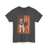 Beagle American Flag Patriotic T-Shirt - Dark Heather