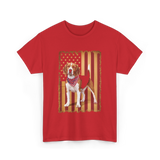 Beagle American Flag Patriotic T-Shirt - Red