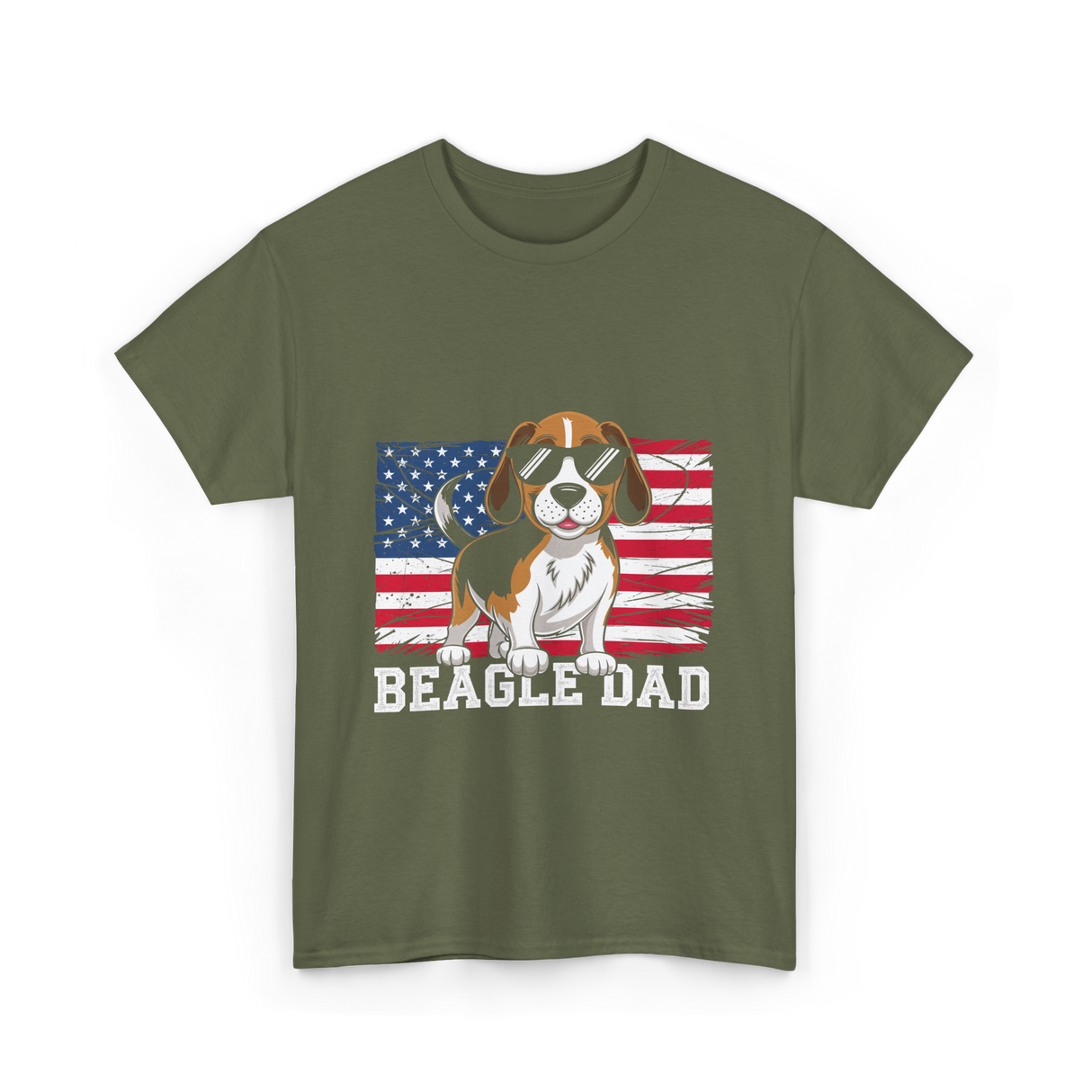 Beagle Dad Beagle Dog T-Shirt - Military Green