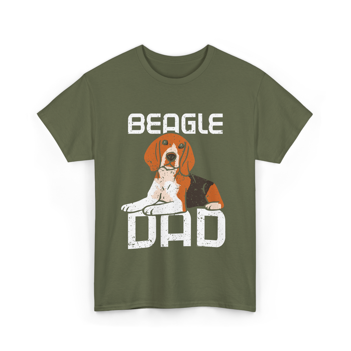 Beagle Dad Dog T-Shirt - Military Green