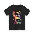 Beagle Mama Colorful Beagle T-Shirt - Black