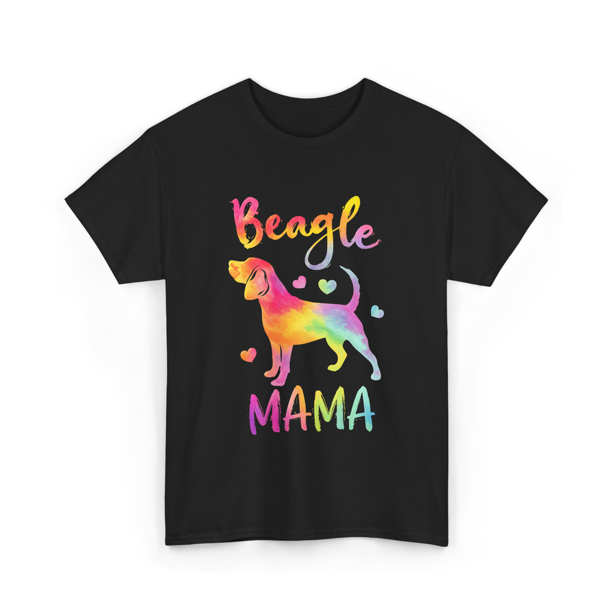 Beagle Mama Colorful Beagle T-Shirt - Black