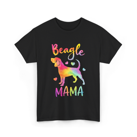 Beagle Mama Colorful Beagle T-Shirt - Black