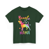 Beagle Mama Colorful Beagle T-Shirt - Forest Green