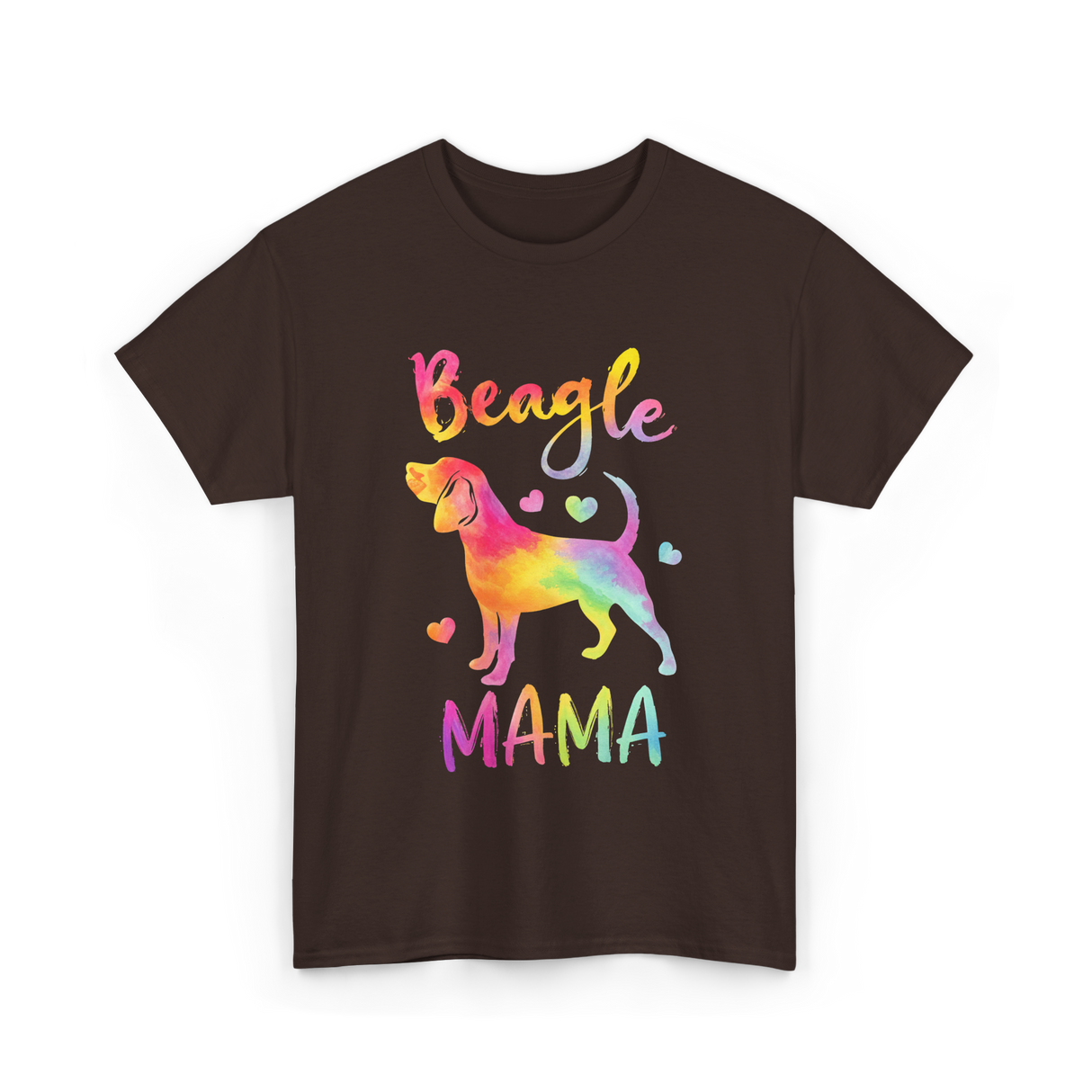 Beagle Mama Colorful Beagle T-Shirt - Dark Chocolate