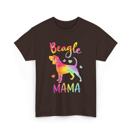 Beagle Mama Colorful Beagle T-Shirt - Dark Chocolate