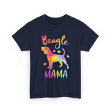 Beagle Mama Colorful Beagle T-Shirt - Navy