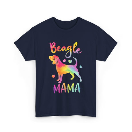 Beagle Mama Colorful Beagle T-Shirt - Navy