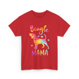 Beagle Mama Colorful Beagle T-Shirt - Red