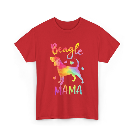 Beagle Mama Colorful Beagle T-Shirt - Red